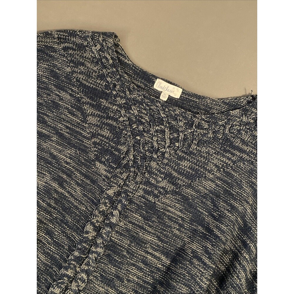 Womens XL Sweater Knit Sweater Lace-Up Side Cozy Pullover Boho Blue Cloud Chaser